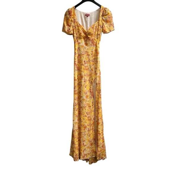Staud‎ Dress 2 Lea Knot Front Puff Sleeve Maxi Soleil Flower Market Y2K Cottage - Picture 1 of 9
